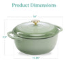 6-Quart Enamel Cast Iron Round Dutch Ovens – Oven & Stovetop Safe – Even-Heat Dutch Oven