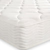 White quilted mattress pad on a white background
