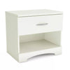 Modern Nightstand - Engineered Wood Black & White Finish - 1 Storage Drawer and Open Shelf - Smooth Metal Slides - 21" Height