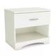 Modern Nightstand - Engineered Wood Black & White Finish - 1 Storage Drawer and Open Shelf - Smooth Metal Slides - 21" Height