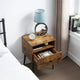 Mid-Century Modern Nightstand Set of 2 Engineered Wood Brown & Black 1 Drawer Open Shelf 21.5" H