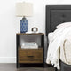 Modern Nightstand Set of 2 - Engineered Wood Coffee Finish - 1 Storage Drawer and Open Shelf - Black Metal Frame - 22" Height