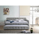 Twin Upholstered Daybed with Trundle Polyester Linen Tufted Design, Gray