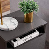 Mid-Century Modern Nightstand Set of 2 Engineered Wood Brown & Black 1 Drawer Open Shelf 21.5" H