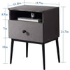 Mid-Century Modern Nightstand Set of 2 Engineered Wood Brown & Black 1 Drawer Open Shelf 21.5" H