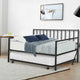 Twin Daybed with Roll-Out Trundle Metal Frame, Space-Saving Design, Black