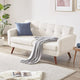 Mid-Century Modern Cotton-Polyester Upholstered Loveseat Sofa with Wooden Legs – Beige 2-Seater Couch for Small Spaces