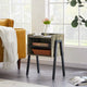 Set of 2 Modern Industrial Nightstands with Grey Wood Finish and Black Metal X-Frame - Bedside Side Tables