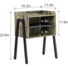 Set of 2 Modern Industrial Nightstands with Grey Wood Finish and Black Metal X-Frame - Bedside Side Tables