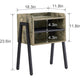 Set of 2 Modern Industrial Nightstands with Grey Wood Finish and Black Metal X-Frame - Bedside Side Tables
