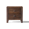 Farmhouse Solid Wood Nightstand Black and Walnut 2-Drawer 24"H x 24"W x 16"D