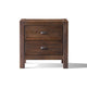 Farmhouse Solid Wood Nightstand Black and Walnut 2-Drawer 24"H x 24"W x 16"D