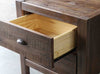 Farmhouse Solid Wood Nightstand Black and Walnut 2-Drawer 24"H x 24"W x 16"D