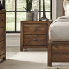 Farmhouse Solid Wood Nightstand Black and Walnut 2-Drawer 24"H x 24"W x 16"D