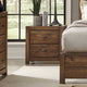 Farmhouse Solid Wood Nightstand Black and Walnut 2-Drawer 24"H x 24"W x 16"D