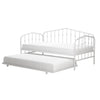 Twin Modern Industrial Daybed Metal Frame with Clean Lines, White