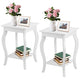 Modern Nightstand End Table Storage in White Wood Finish Set of 2 24"H x 16"W x 16"D