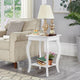 Modern Nightstand End Table Storage in White Wood Finish Set of 2 24"H x 16"W x 16"D