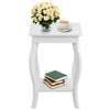Modern Nightstand End Table Storage in White Wood Finish Set of 2 24"H x 16"W x 16"D