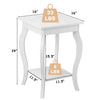 Modern Nightstand End Table Storage in White Wood Finish Set of 2 24"H x 16"W x 16"D