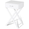 Modern X-Shape Nightstand - Engineered Wood White or Black Finish - 1 Large Storage Drawer - Decorative X-Leg Design - 26" Height