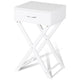 Modern X-Shape Nightstand - Engineered Wood White or Black Finish - 1 Large Storage Drawer - Decorative X-Leg Design - 26" Height