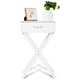 Modern X-Shape Nightstand - Engineered Wood White or Black Finish - 1 Large Storage Drawer - Decorative X-Leg Design - 26" Height