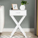 Modern X-Shape Nightstand - Engineered Wood White or Black Finish - 1 Large Storage Drawer - Decorative X-Leg Design - 26" Height