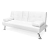 65" Convertible Sofa Futon Faux Leather 6-Inch Foam