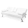 White leather sofa on a white background