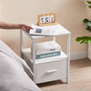 Modern Nightstand Set of 2 - Engineered Wood Coffee Finish - 1 Storage Drawer and Open Shelf - Black Metal Frame - 22" Height