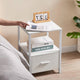Modern Nightstand Set of 2 - Engineered Wood Coffee Finish - 1 Storage Drawer and Open Shelf - Black Metal Frame - 22" Height