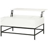 Modern Lift-Top 36"x24" MDF Rectangular Coffee Table — White with Hidden Storage
