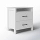 Modern Nightstand Wood White Finish 2-Drawer Storage Minimalist Side Table 23" Height