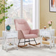 Rustic 1-Drawer Nightstand Set of 2 - Steel and Wood - X-Shaped Accents - 21.7" Height - [Color: Pink / White / Gray / Brown]