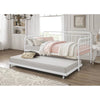 Twin Traditional Daybed Iron Frame with Rounded Design and Roll Out Trundle