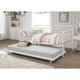 Twin Traditional Daybed Iron Frame with Rounded Design and Roll Out Trundle
