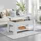 Modern 47.5" Engineered Wood Rectangular Lift-Top Coffee Table — Hidden Storage / White