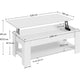Modern 47.5" Engineered Wood Rectangular Lift-Top Coffee Table — Hidden Storage / White