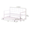 Twin Daybed with Roll-Out Trundle Metal Frame – Twin, Space-Saving Sofa Bed