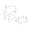 Fast Furnishings Farmhouse Traditional Rustic Solid Wood 1-Drawer End Table Nightstand 22.5"H x 22.25"W x 17"D