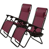 Three maroon lounge chairs with black frames on a white background