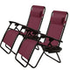 Three maroon lounge chairs with black frames on a white background