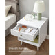 Mid-Century Modern Nightstand Wood Light Grey 1-Drawer Storage Open Shelf 22.8" Height