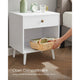 Mid-Century Modern Nightstand Wood Light Grey 1-Drawer Storage Open Shelf 22.8" Height