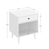 Mid-Century Modern Nightstand Wood Light Grey 1-Drawer Storage Open Shelf 22.8" Height