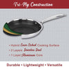 Brentwood 11in  Non-Stick Stainless Steel Frying Pan Induction-ready base Glass Lid