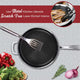 Brentwood 11in  Non-Stick Stainless Steel Frying Pan Induction-ready base Glass Lid